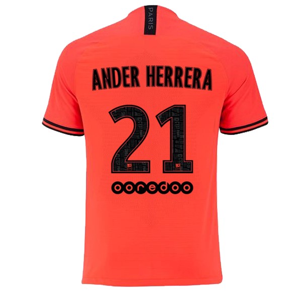 JORDAN Camiseta Paris Saint Germain NO.21 Ander Herrera 2ª 2019/20 Naranja